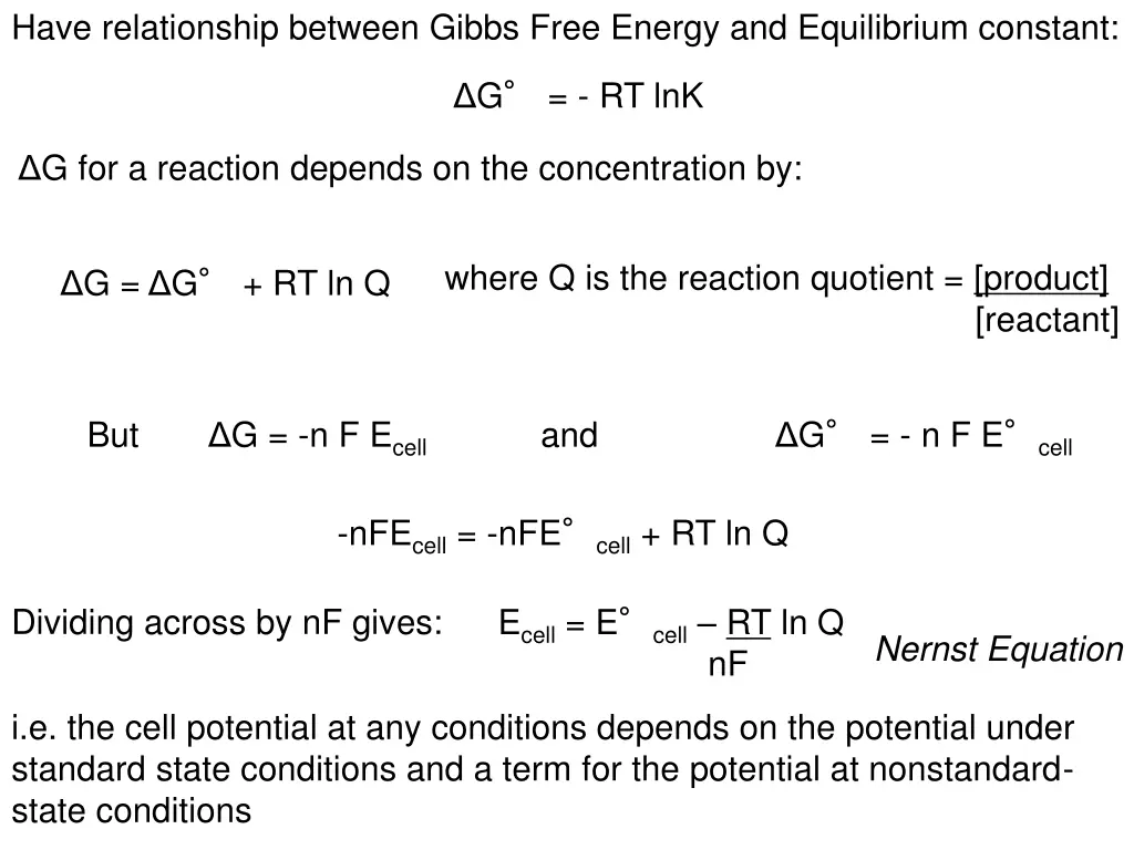 have relationship between gibbs free energy