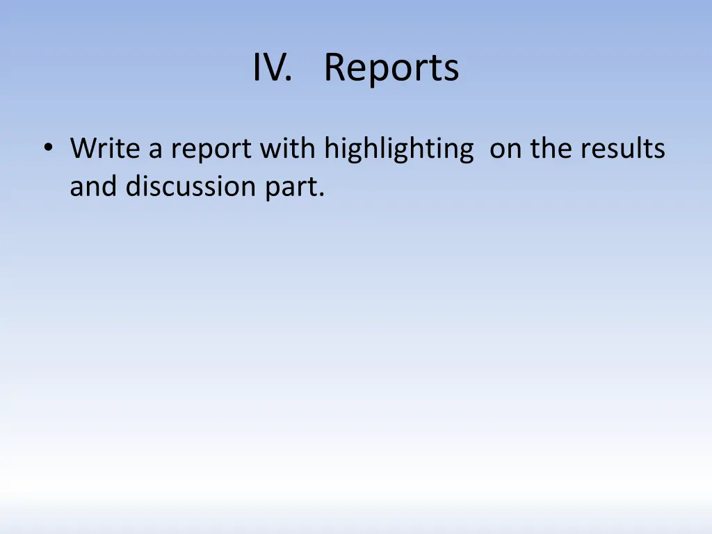 iv reports