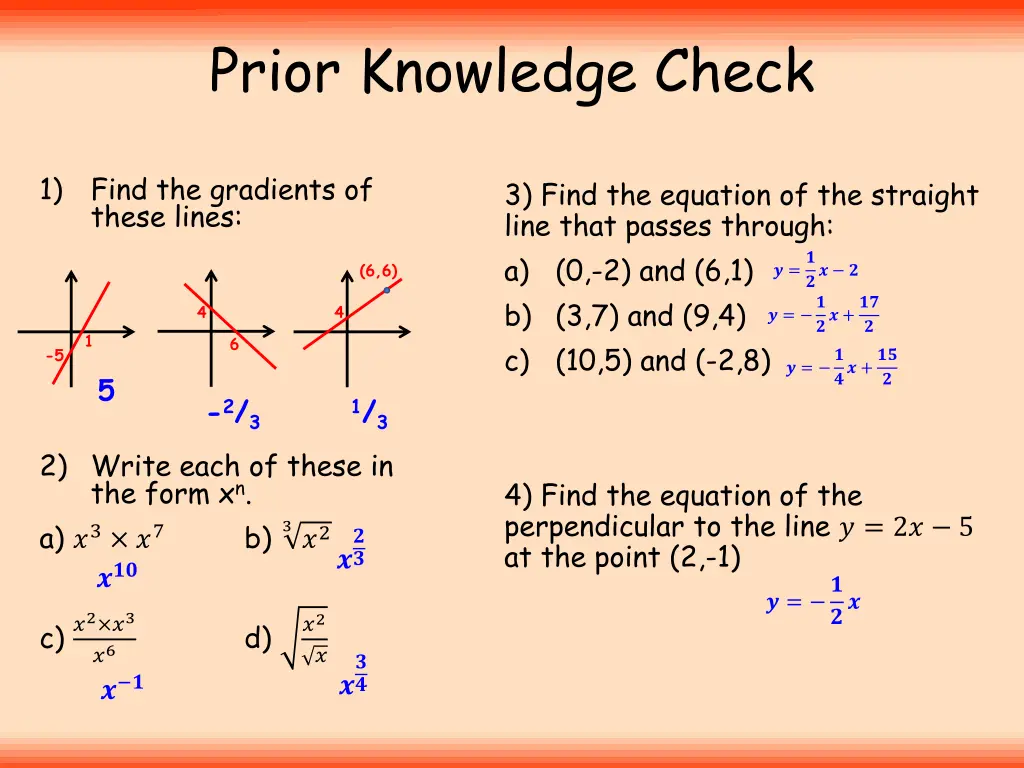 prior knowledge check