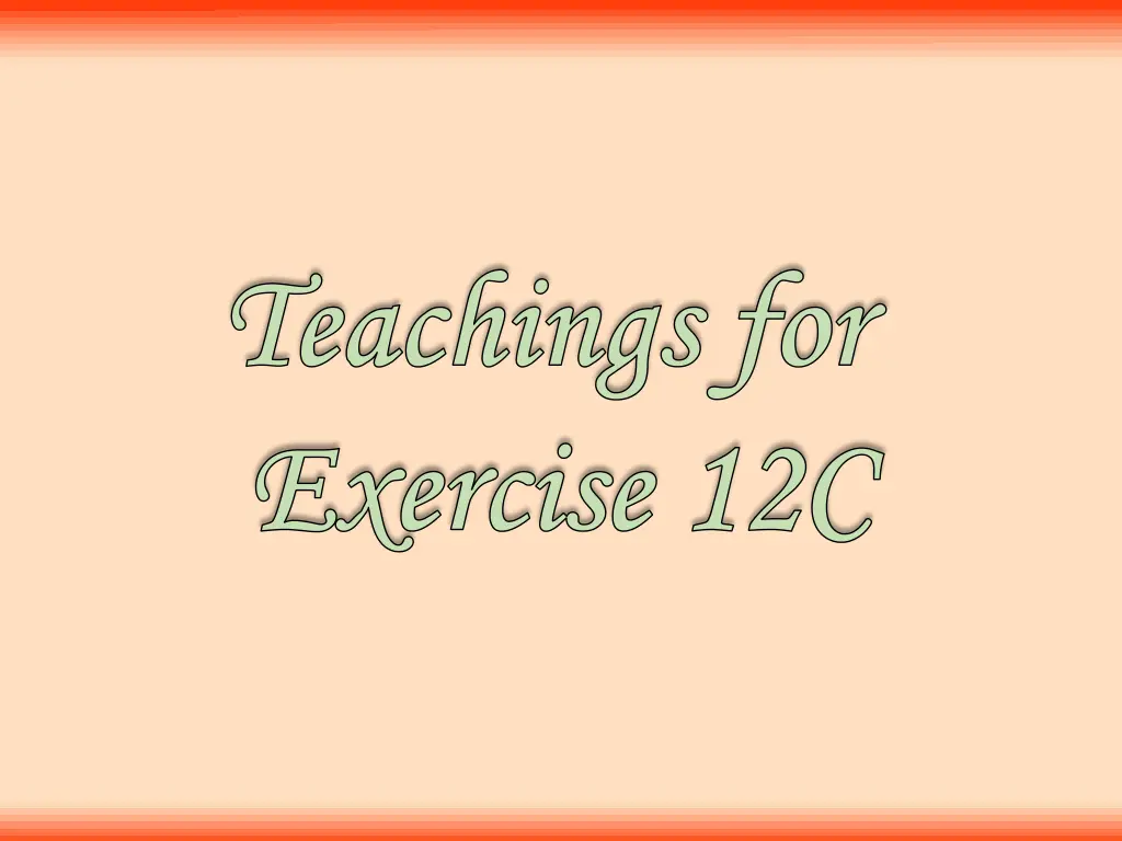 teachings for teachings for exercise 12c exercise