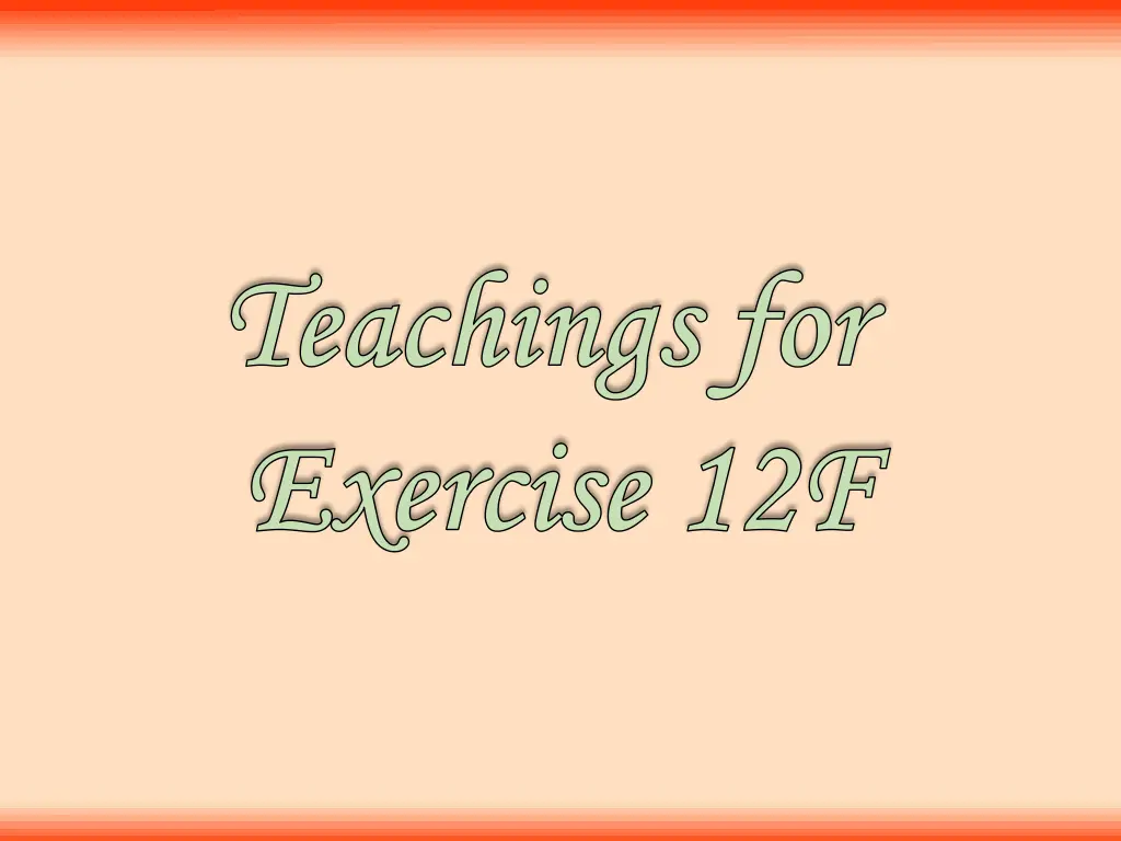 teachings for teachings for exercise 12f exercise