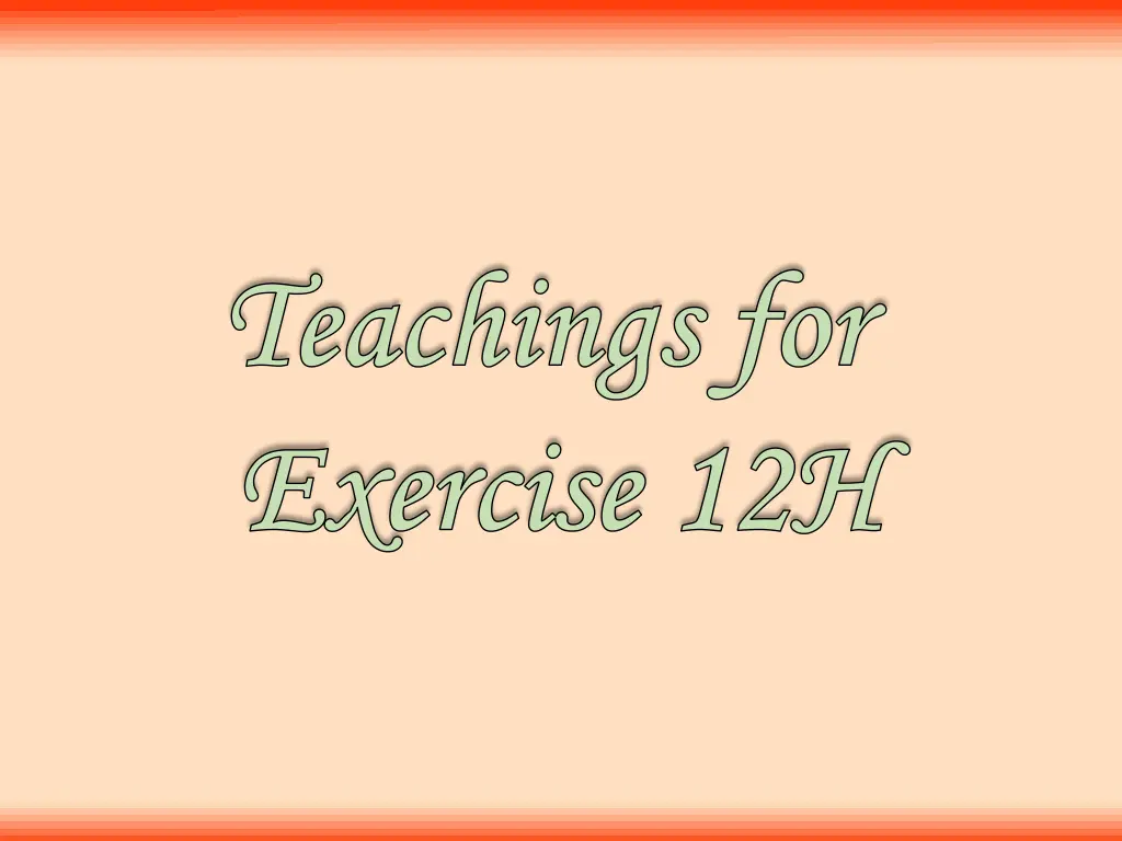 teachings for teachings for exercise 12h exercise