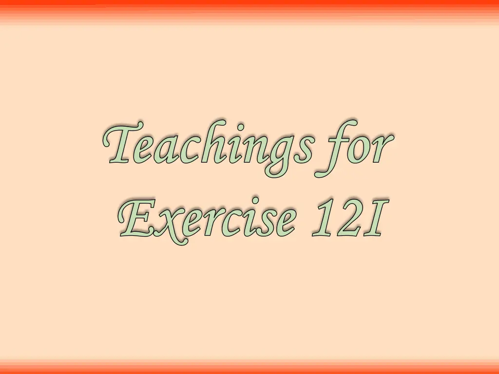 teachings for teachings for exercise 12i exercise