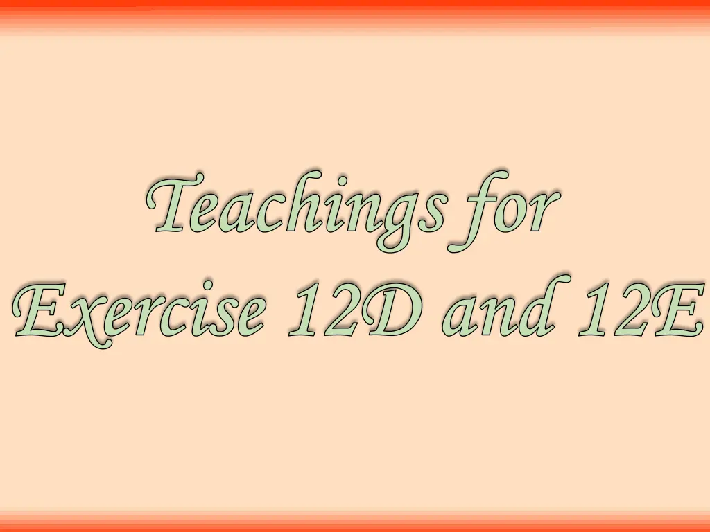 teachings for teachings for exercise