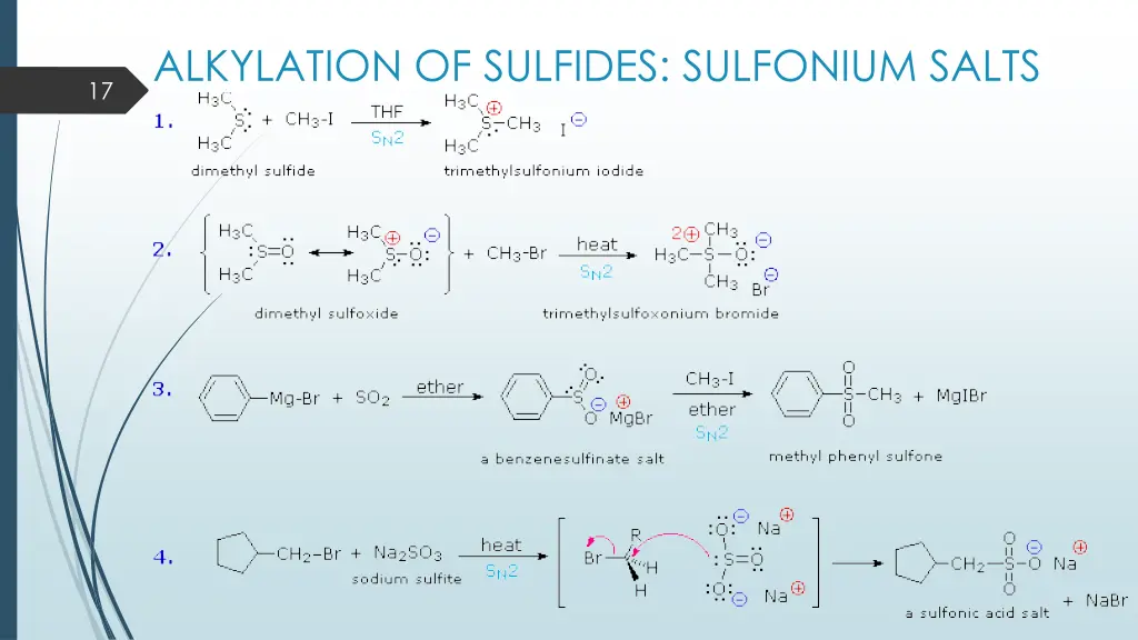 alkylation of sulfides sulfonium salts