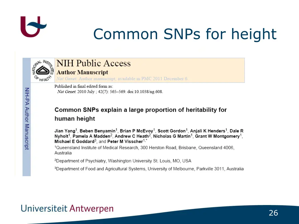 common snps for height