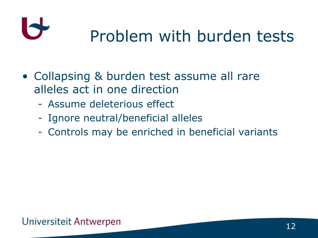 problem with burden tests