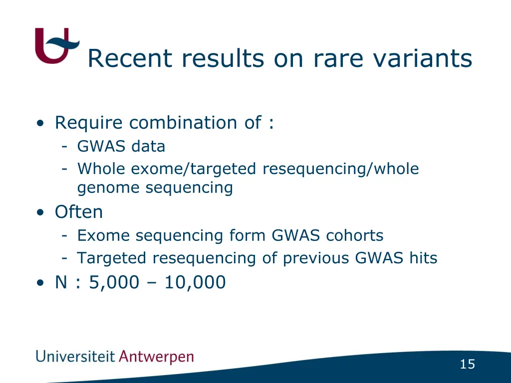 recent results on rare variants