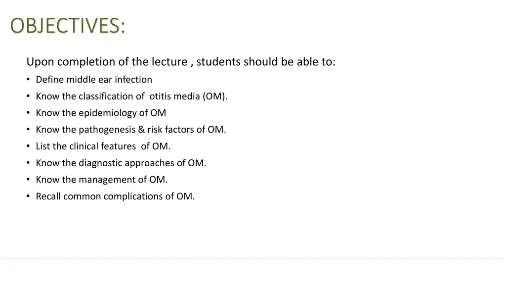 objectives