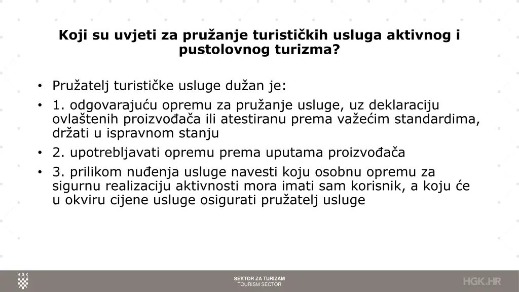 koji su uvjeti za pru anje turisti kih usluga
