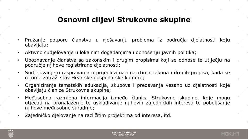 osnovni ciljevi strukovne skupine