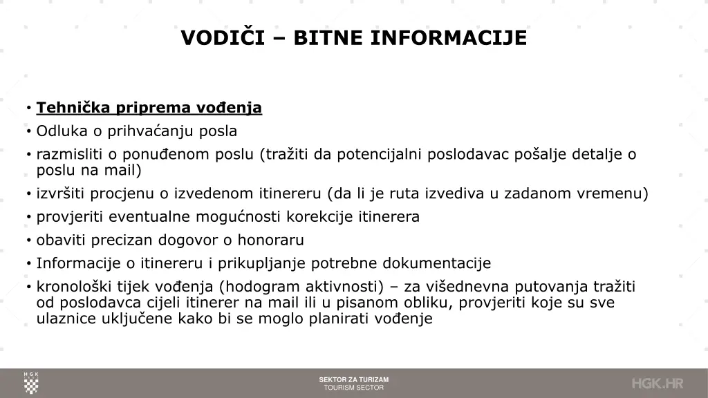 vodi i bitne informacije