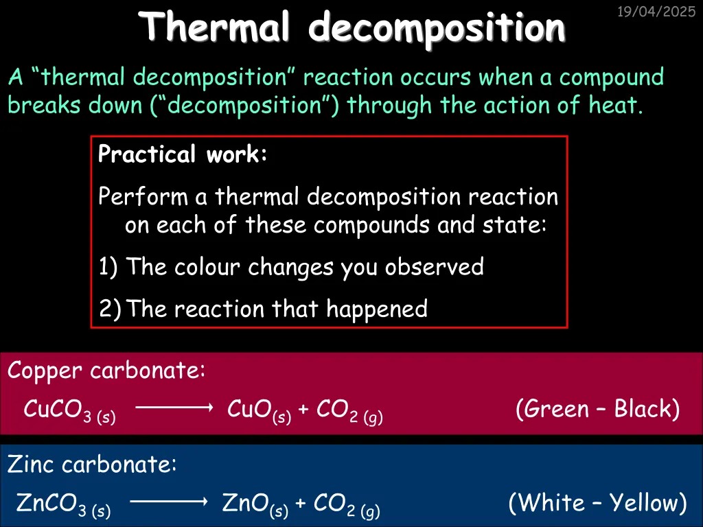 thermal decomposition a thermal decomposition