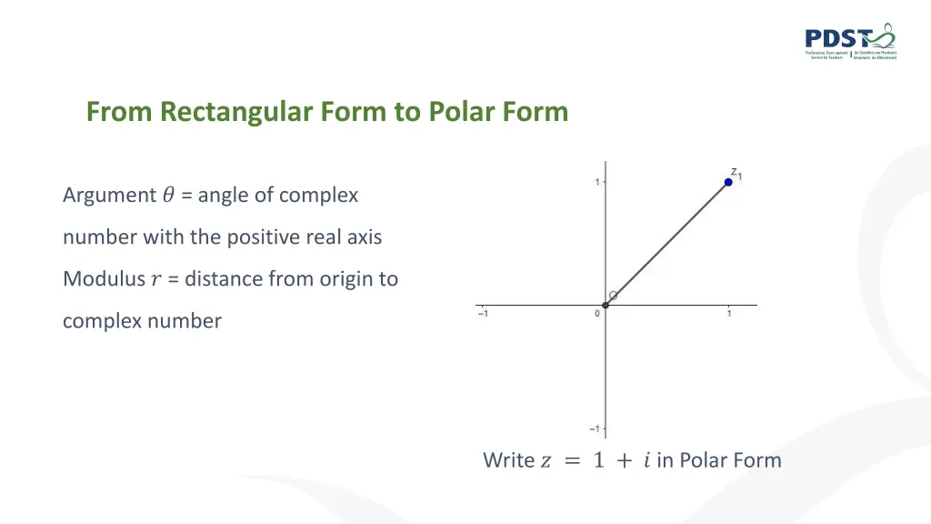 from rectangular form to polar form