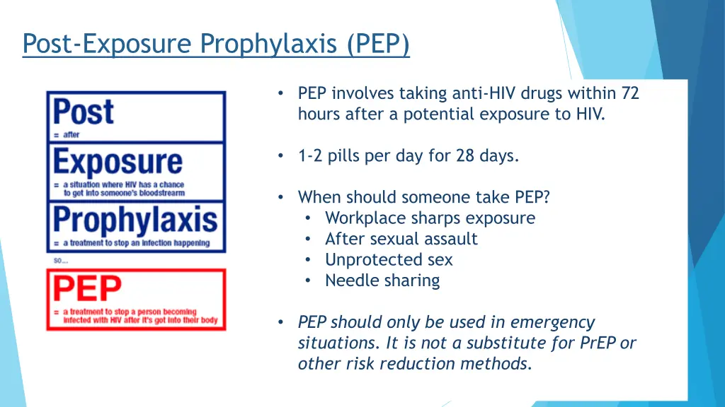 post exposure prophylaxis pep