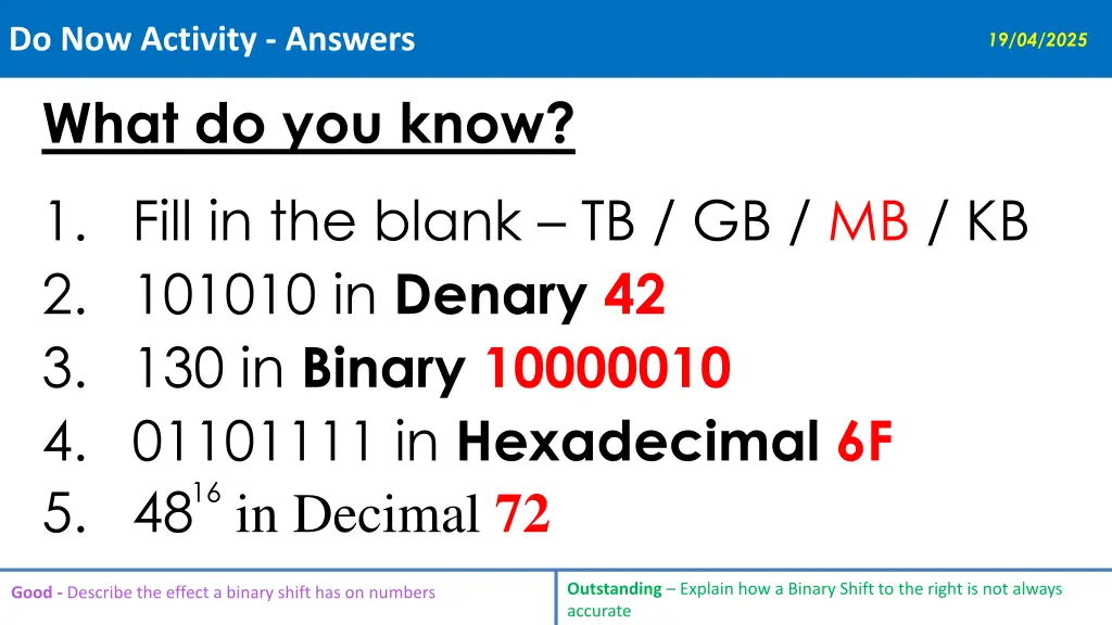 do now activity answers