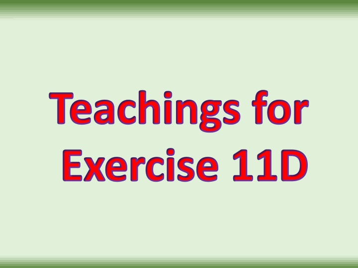 teachings for exercise 11d