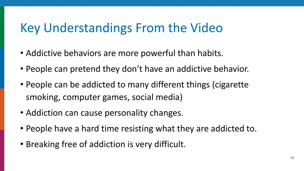 key understandings from the video