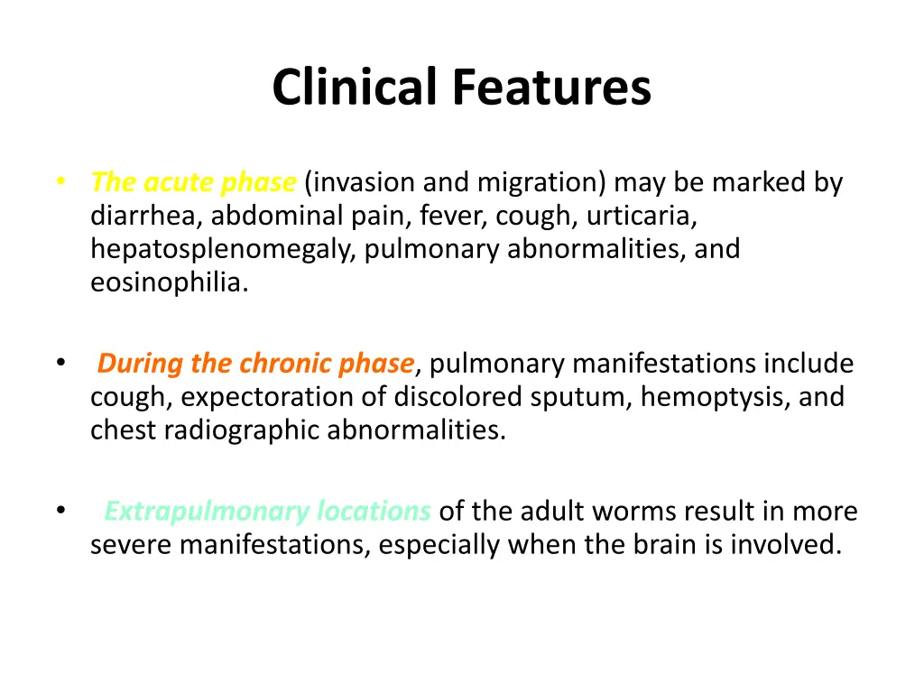 clinical features