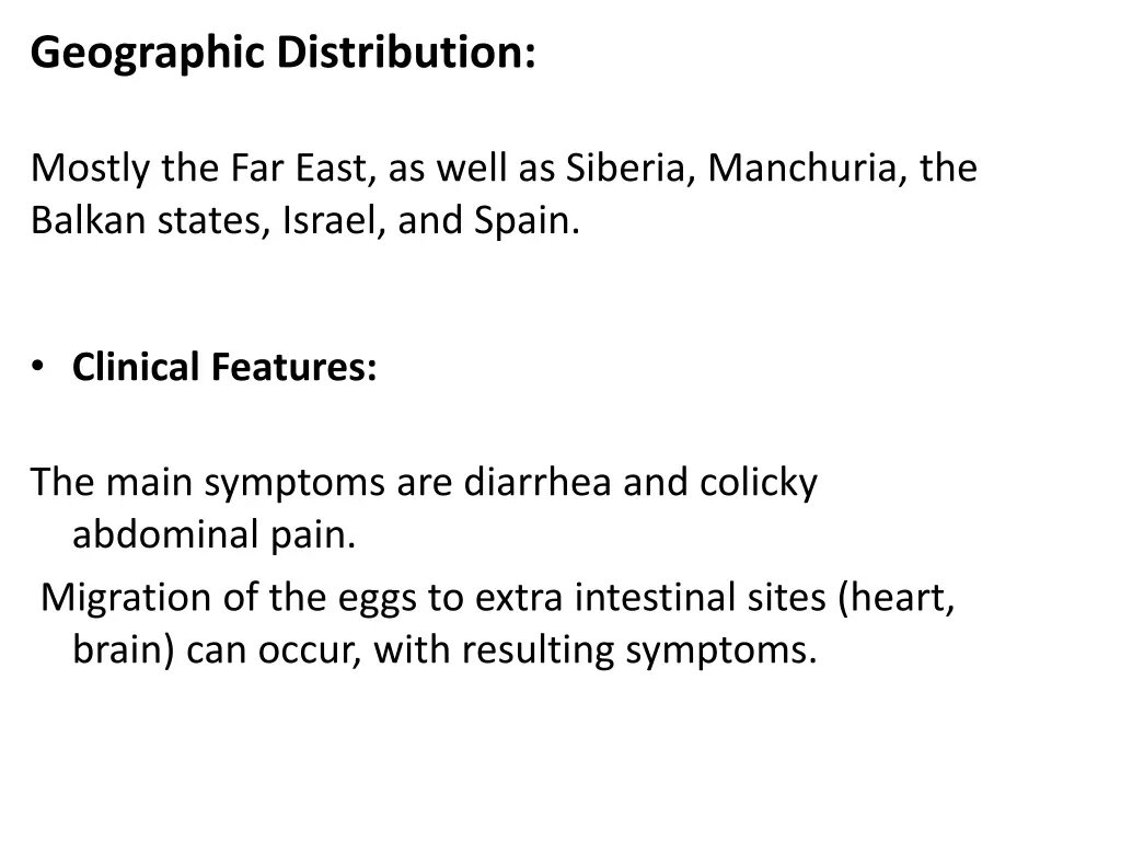 geographic distribution