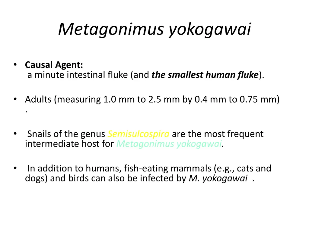 metagonimus yokogawai