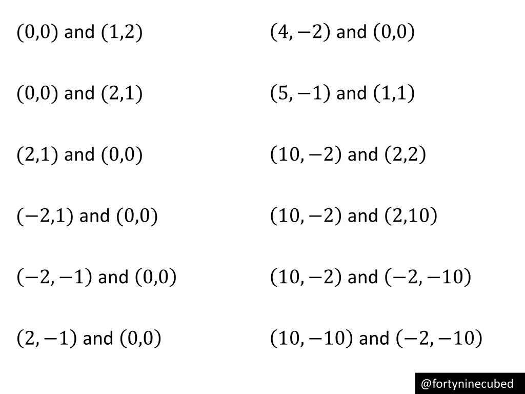0 0 and 1 2