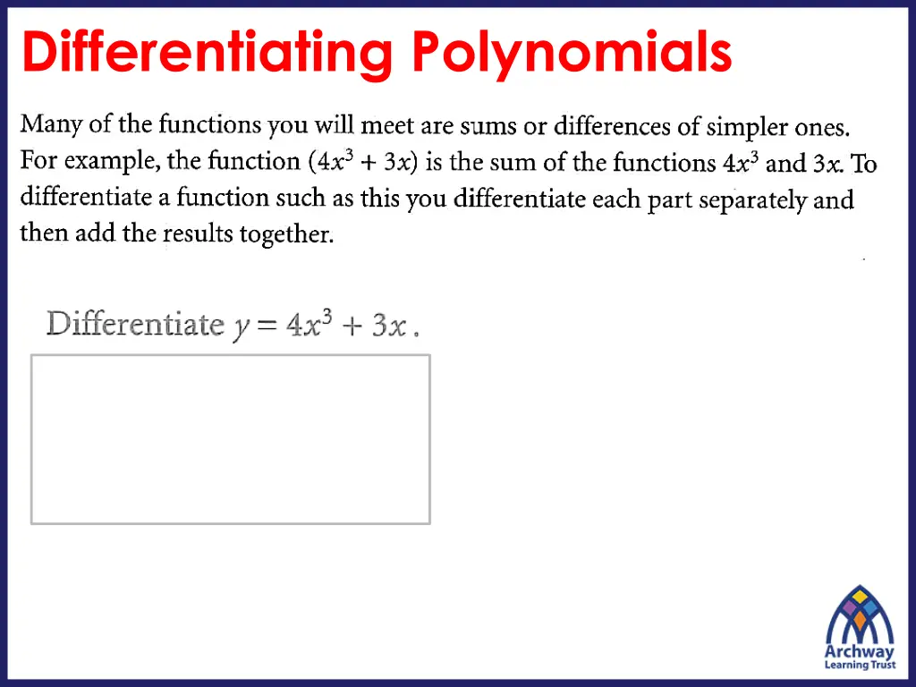 differentiating polynomials