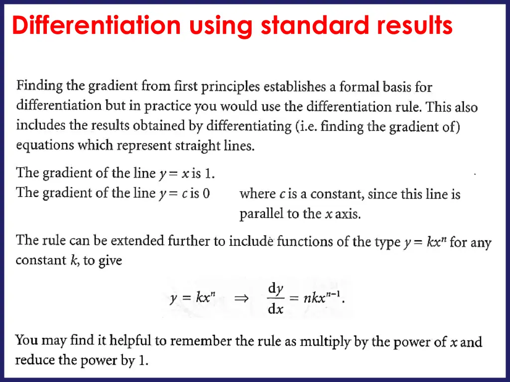 differentiation using standard results