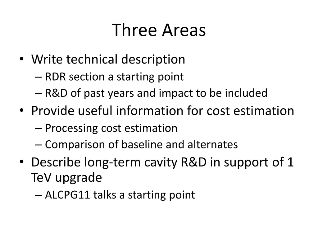 three areas