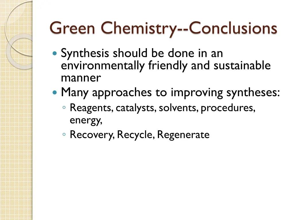 green chemistry conclusions