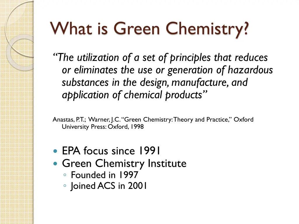 what is green chemistry
