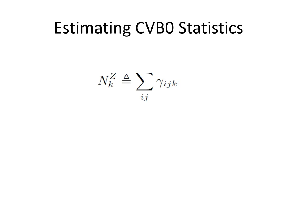 estimating cvb0 statistics
