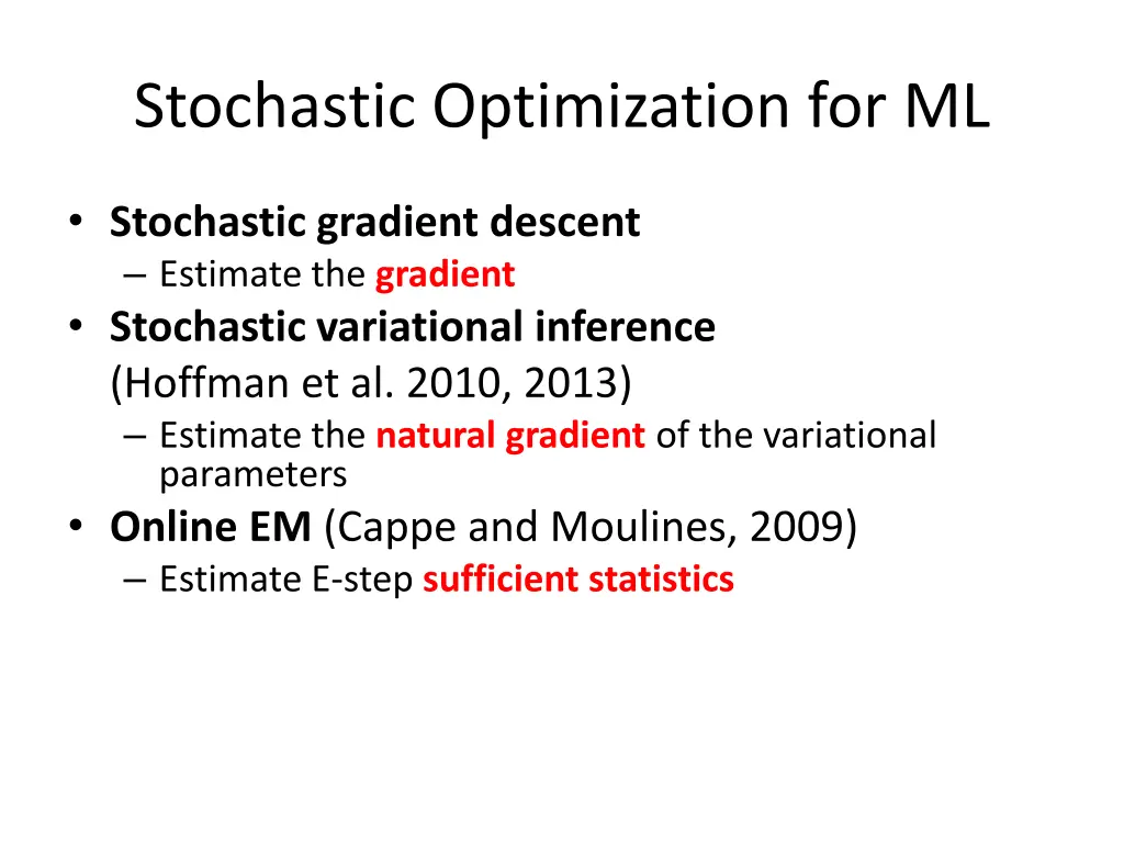 stochastic optimization for ml 3