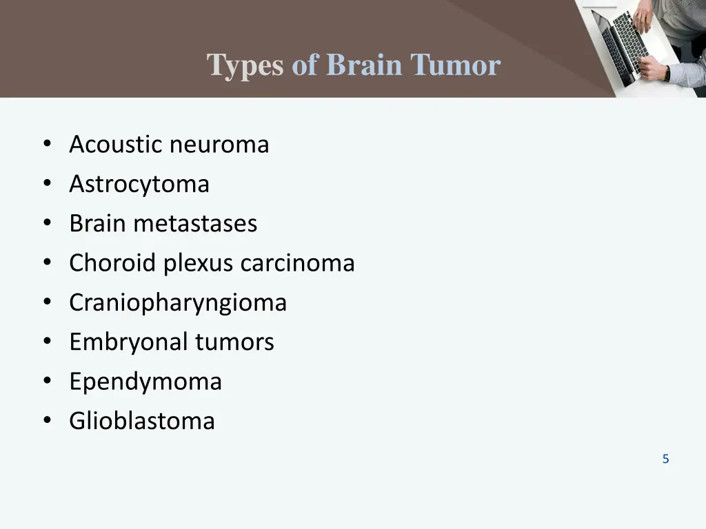 types of brain tumor