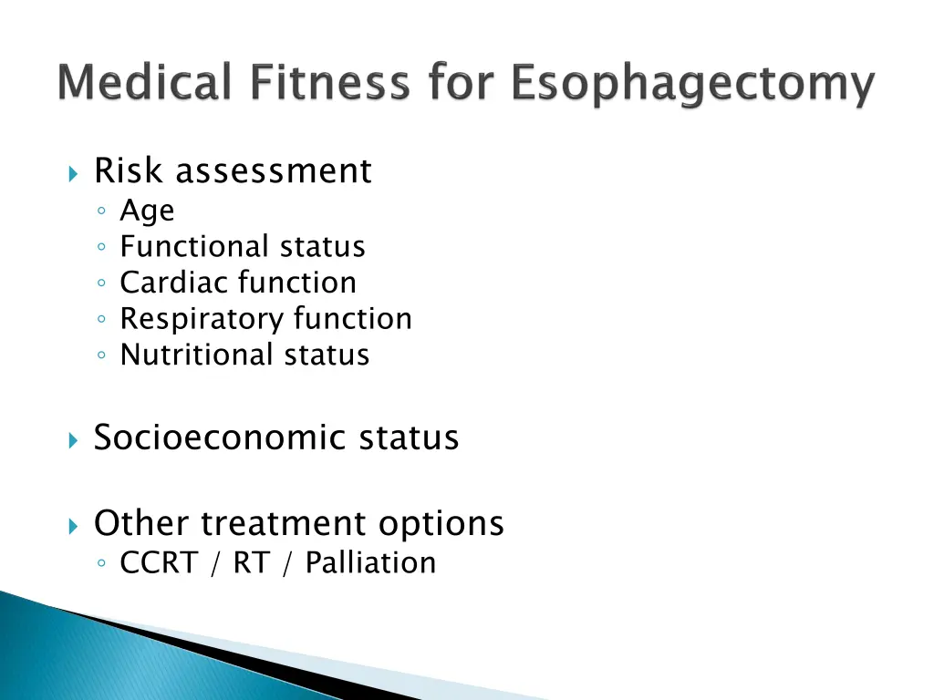 risk assessment age functional status cardiac