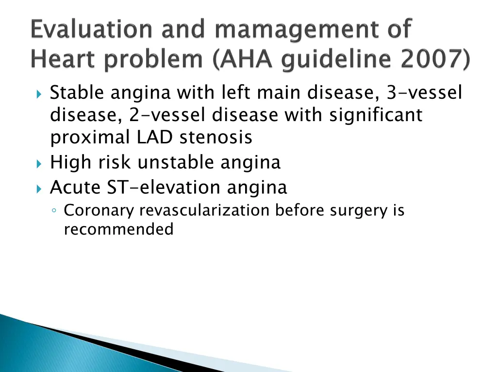 stable angina with left main disease 3 vessel