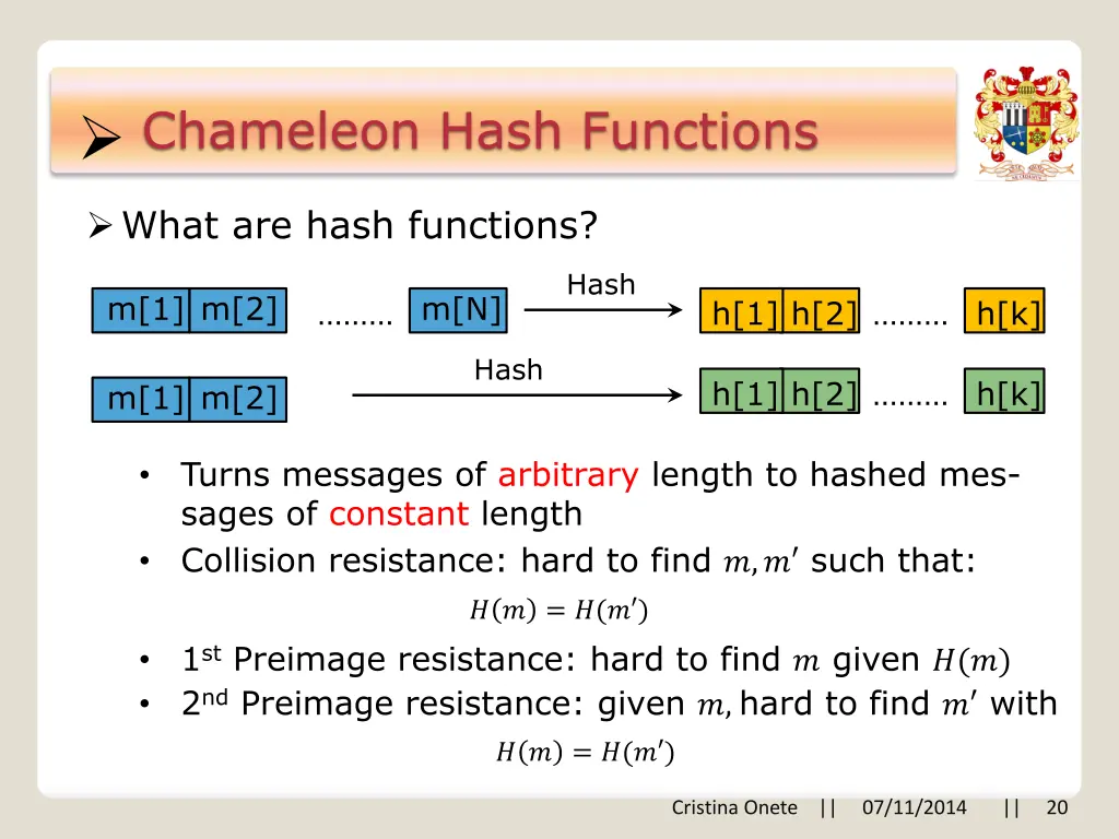chameleon hash functions