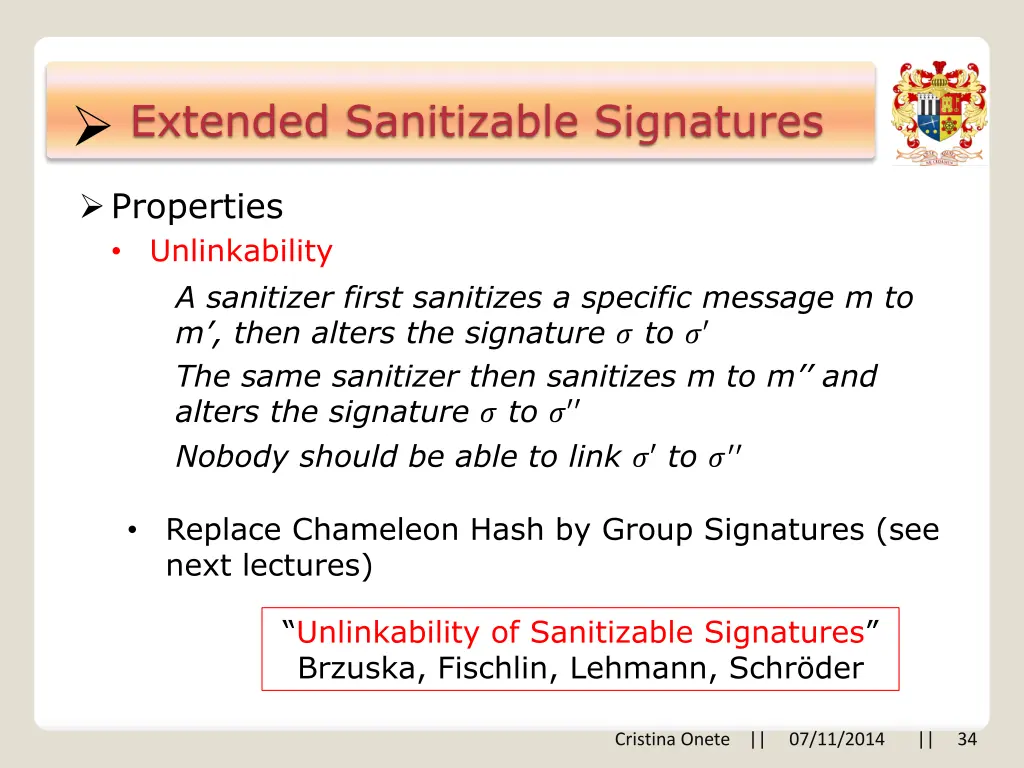 extended sanitizable signatures