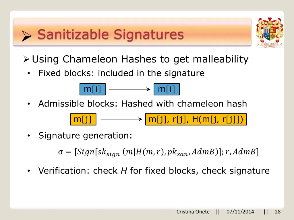 sanitizable signatures 13