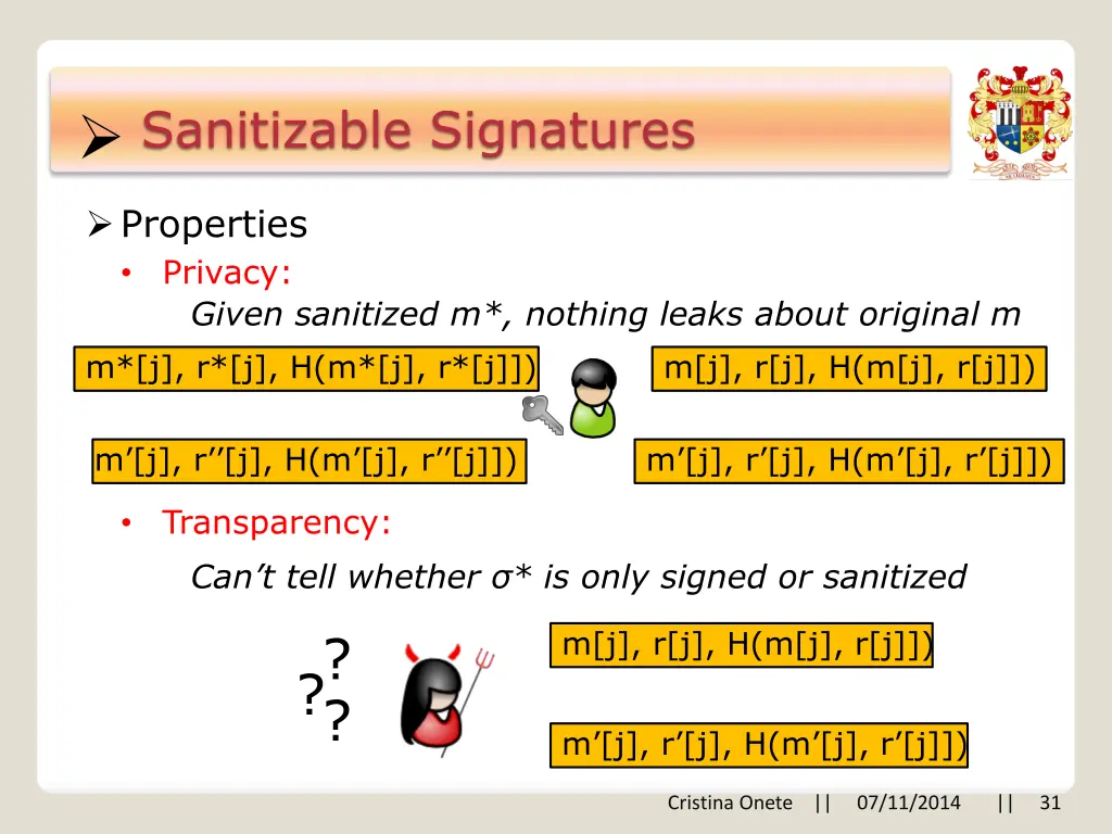 sanitizable signatures 16