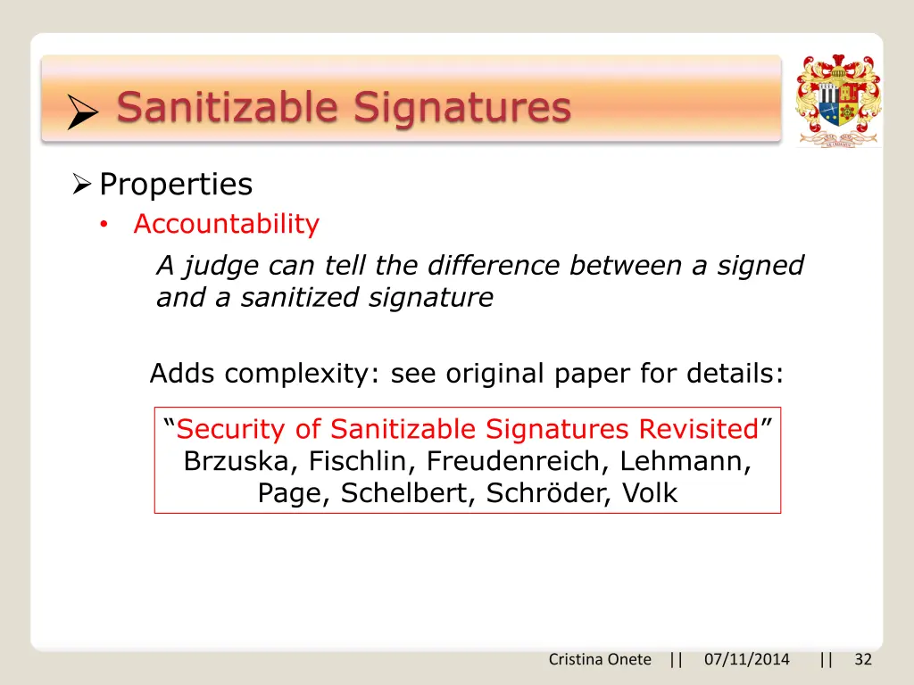 sanitizable signatures 17