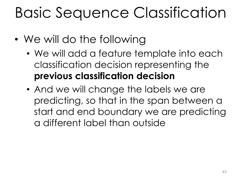 basic sequence classification