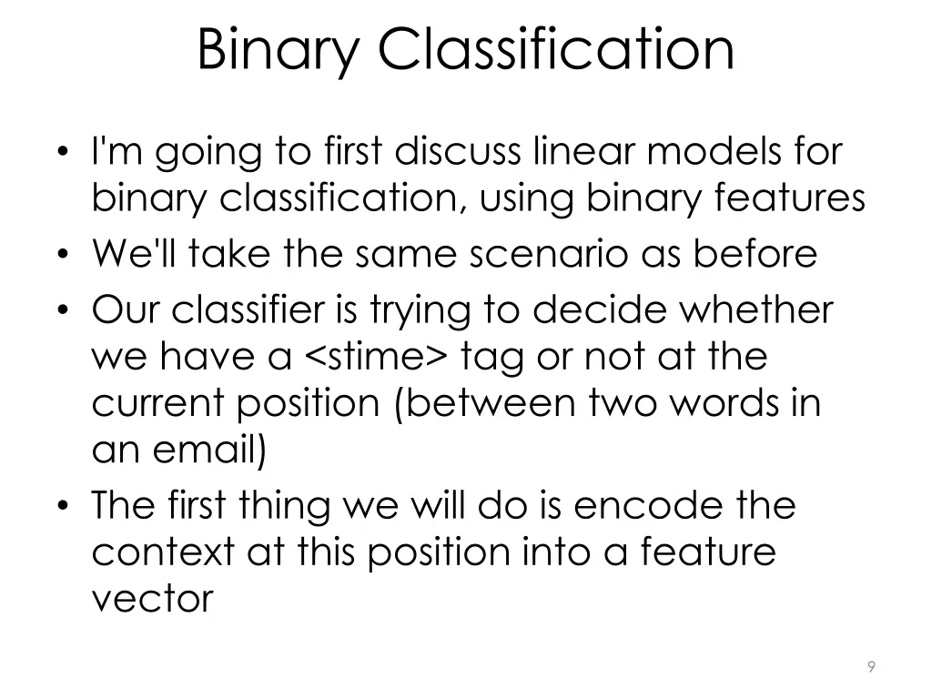 binary classification