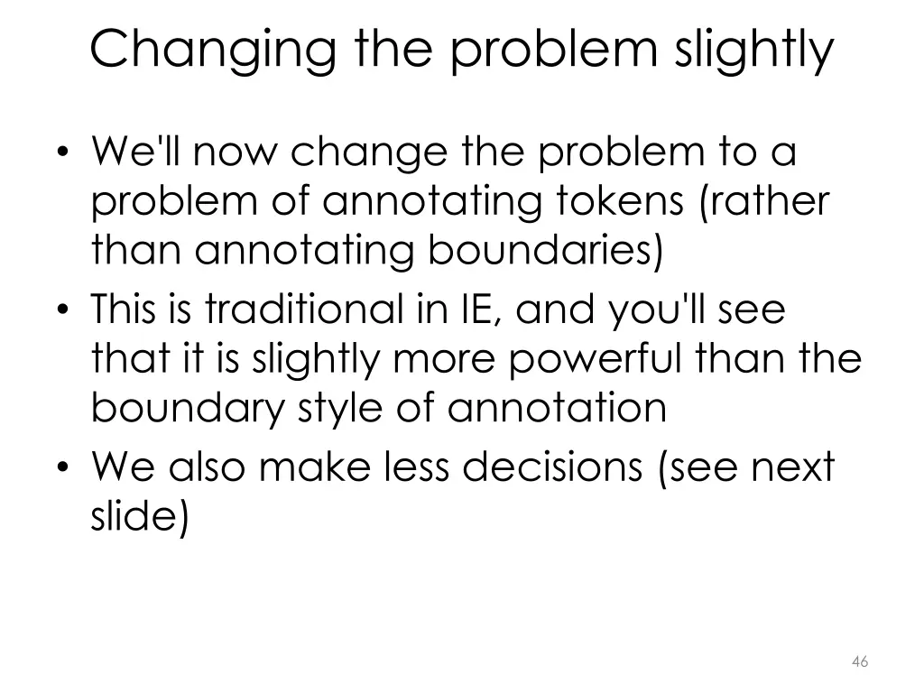 changing the problem slightly