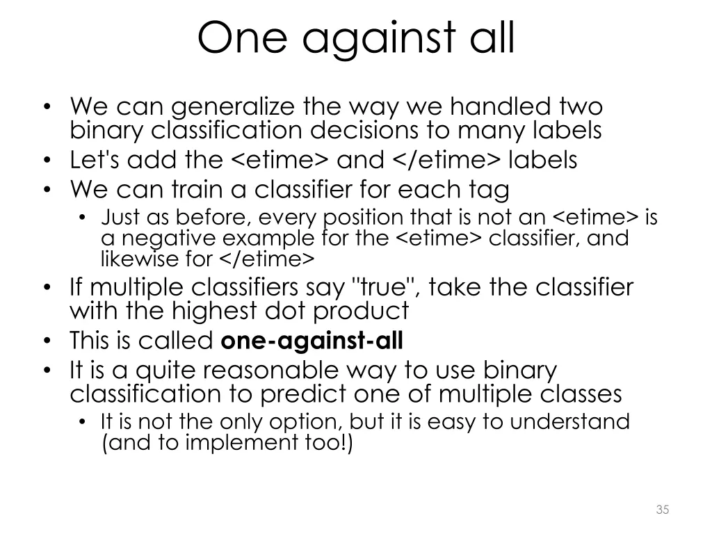 one against all