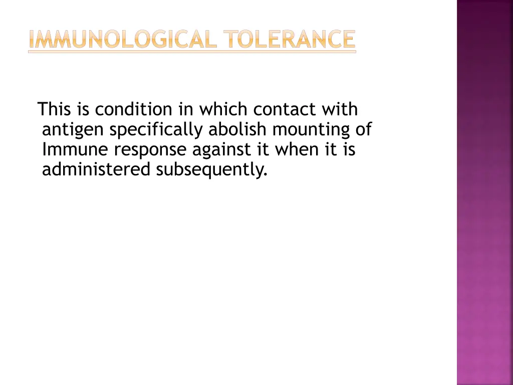 immunological tolerance