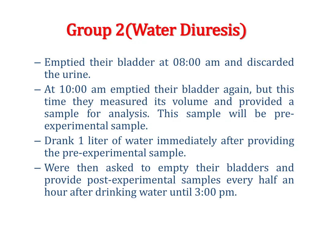 group group 2 2 water diuresis water diuresis