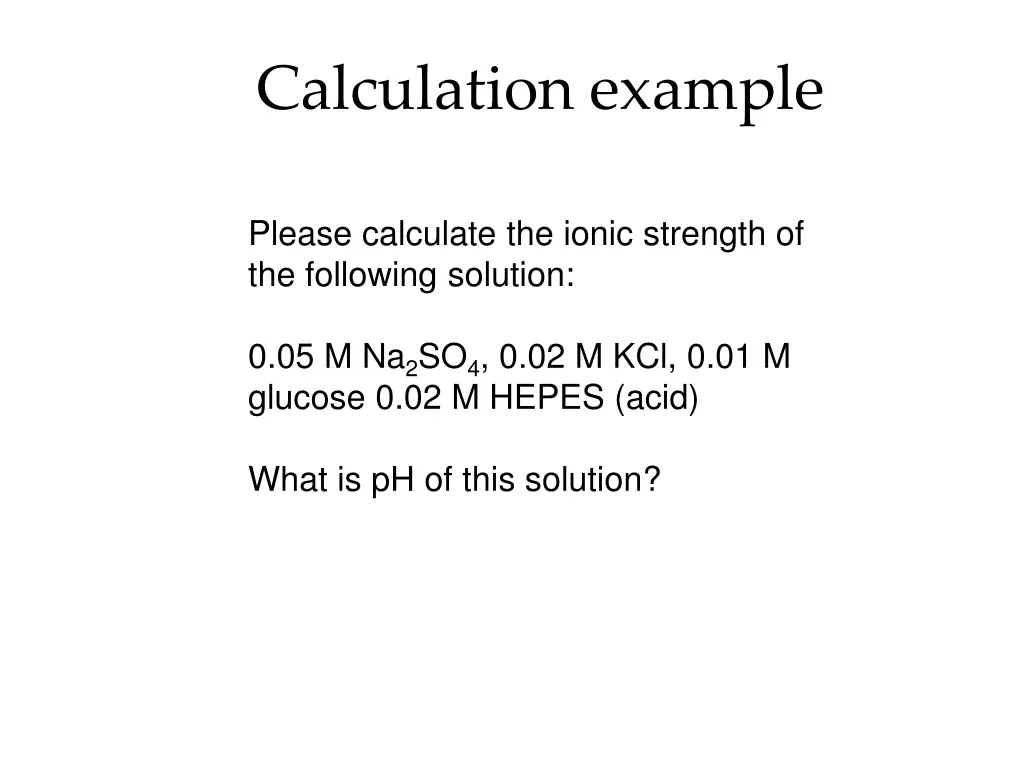 calculation example