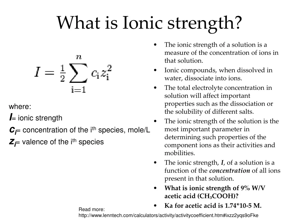 what is ionic strength