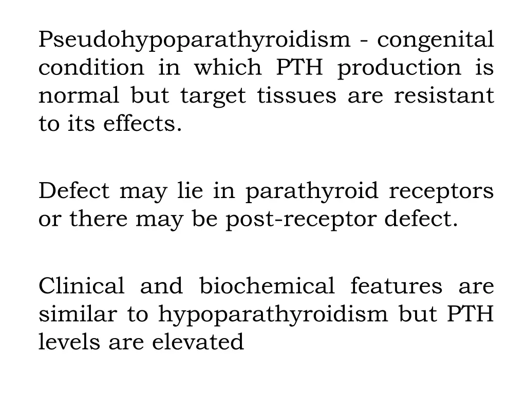 pseudohypoparathyroidism congenital condition